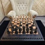 Chess set: Chess board "Old Luxury" + chess pieces "Cossacks", vintage style - Image 4