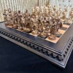 Chess set: Chess board "Old Luxury" + chess pieces "Warriors of Sparta", vintage style - Image 3