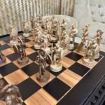 Chess set: Chess board "Old Luxury" + chess pieces "Warriors of Sparta", vintage style - Image 7