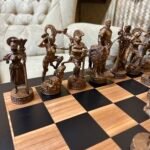 Chess set: Chess board "Old Luxury" + chess pieces "Warriors of Sparta", vintage style - Image 8