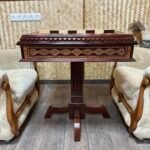 Chess Table "Royal Chic" with Storage Drawers, Ash wood, Handmade - Image 9