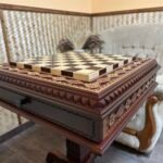 Chess Table "Royal Chic" with Storage Drawers, Ash wood, Handmade - Image 10