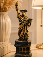 Wooden Statue of Liberty, Custom Lady Liberty Ash Wood Sculpture - Image 4