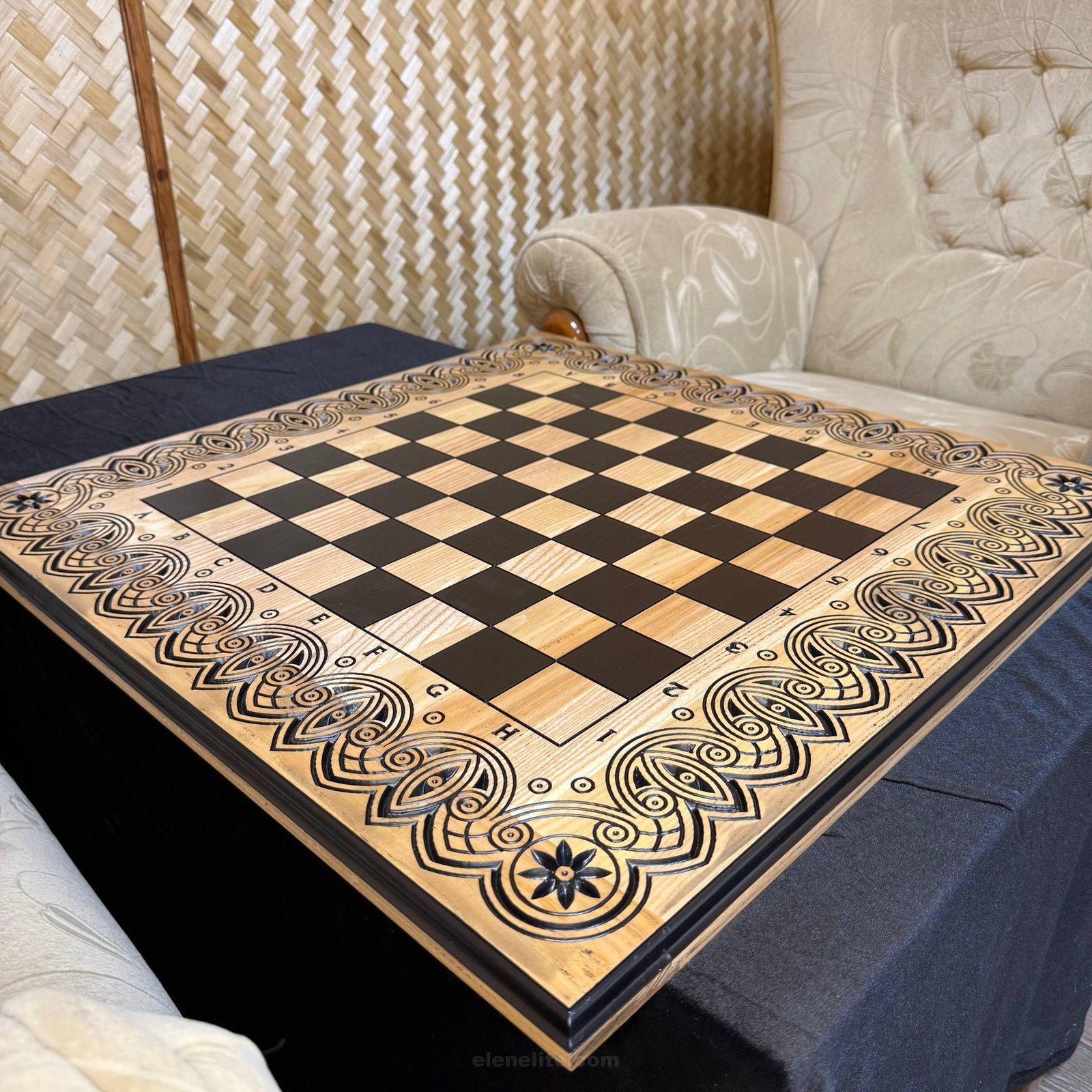 photo_2026-07-06_20-17-24 Wooden Chess board “Waves of Aspiration” Handmade and Crafted - Image 1