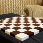 Wooden Glossy Chess Board, Cherry & White, Ash Wood, Handmade