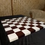 Wooden Glossy Chess Board, Cherry & White, Ash Wood, Handmade - Image 3