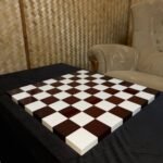 Wooden Glossy Chess Board, Cherry & White, Ash Wood, Handmade - Image 2