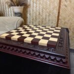 Wooden Chess Board, Classic Leaf Design Handmade, Ash Wood (In Stock) - Image 8