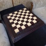 Wooden Chess Board, Classic Leaf Design Handmade, Ash Wood (In Stock) - Image 4