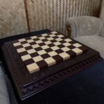 Wooden Chess Board, Classic Leaf Design Handmade, Ash Wood (In Stock) - Image 5