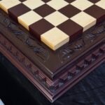 Wooden Chess Board, Classic Leaf Design Handmade, Ash Wood (In Stock) - Image 3