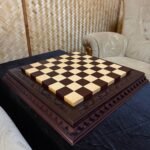 Wooden Chess Board, Classic Leaf Design Handmade, Ash Wood (In Stock) - Image 2