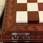 Wooden Chess Board "Leaves" Super Glossy, Carved, Handmade (In Stock) - Image 8
