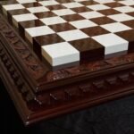 Wooden Chess Board "Leaves" Super Glossy, Carved, Handmade (In Stock) - Image 5