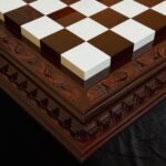 Wooden Chess Board "Leaves" Super Glossy, Carved, Handmade (In Stock) - Image 3