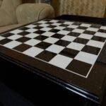 Wooden Chess board "Galaxy", Black & White, High gloss, Silver splashes (In Stock) - Image 7
