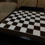 Wooden Chess board "Galaxy", Black & White, High gloss, Silver splashes (In Stock) - Image 6