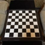 Wooden Chess board "Galaxy", Black & White, High gloss, Silver splashes (In Stock) - Image 8
