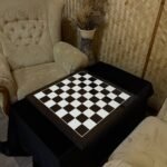 Wooden Chess board "Galaxy", Black & White, High gloss, Silver splashes (In Stock) - Image 10