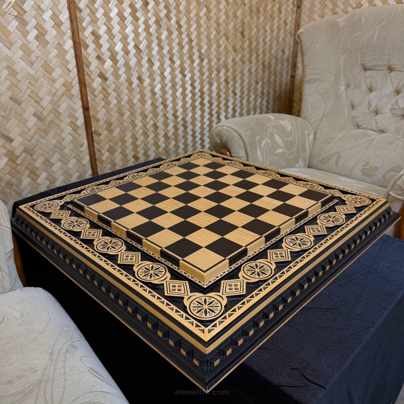photo_2026-07-14_17-24-05 Wooden Chess Board "Bright Art" Decorated with beads (In Stock) - Image 1
