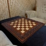 Chess board “Waves of Aspiration” light brown (In Stock)