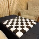 Wooden Chess board "Black&White" Classic design, Super glossy (In Stock)